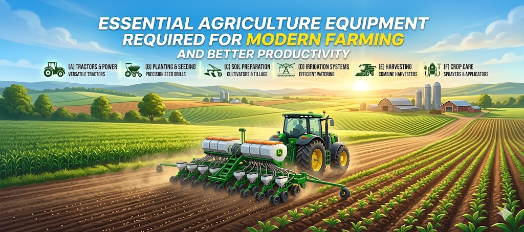 Essential Agriculture Equipment Required for Modern Farming and Better Productivity