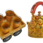 1000ml Hand Painted Aluminium Tea Kettle Set