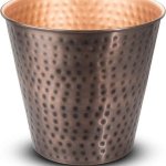 24X24 Cm Hammered Copper Storage Waste Bin