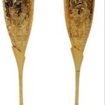 250 Ml Golden Brass Wine Glass Set