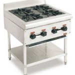 4 Burner Stainless Steel Gas Stove, Dimension : 700x700x900mm