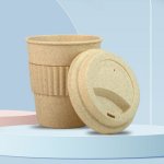 400 Ml Wheat Fiber Mug, Color : Cream for Drinking Hot Cold Beverages
