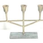 Color Coated 5 Arm Aluminum Candle Stand, Color : Golden