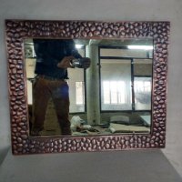 6001 Rectangular Stone Design Copper Mirror