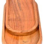 Glossy Acacia Wood Serving Platter, Color : Brown