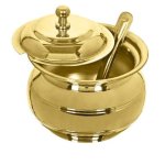 Polished Antique Brass Golden Ghee Pot