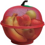 Plastic Apple Shape Fruit Vegetable Storage Basket, Color : Red