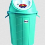 Aqua Green and White 50L Plastic Swing Dustbin