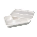 Plain Bagasse Meal Tray, Size : Standard