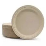 Plain Bagasse Round Plates, Color : Creamy Standard