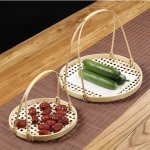 Bamboo Twin Handle Food Tray Set, Color : Natural for Ideal Serving
