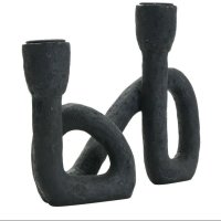 Black Powder Coated Aluminium Round Candle Holder
