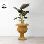 Polished Brown Sandstone Garden Flower Pot Antique