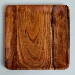 Acacia Wood Brown Serve Platter 11 X 11 Inches
