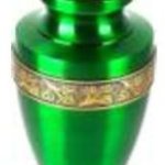 Polished Printed Ceramic Green Cremation Urns, Packaging Type : Box