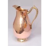 Cylindrical Polished Copper Mughlai Jug