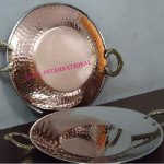 Coated Copper Steel Serving Tawa, Shape : Round