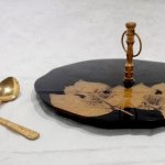 Printed Polished Ceramic Cup Cake Stand, Size : 33x16 Cm