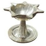 Decorative Religious Ritual Silver Pooja Diya, Shape : Round