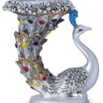 Decorative Resin Peacock Candle Holder, Color : Multicolor