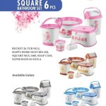 Deluxe Square Bathroom Set Of 6 Pcs