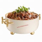 Stainless Steel Buckle Handle Salad Serving Bowl