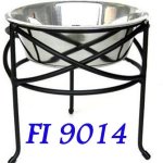 Silver Round Dog Feeding Bowl With Stand