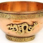 Dragon Design Copper Offering Bowl