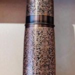Round Etching Copper Bottle Glass Set, For Drinkware, Storage Capacity : 1000ml