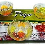 Round Glass Polished Figo Bowl Set, For Hotel, Restaurant, Home, Pattern : Carved