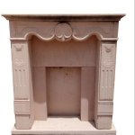 Wood Polished Sandston Stone Fireplace Antique, Common
