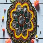 Flower Design Sheesham Wood Gifting Plate