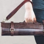 Genuine Buffalo Leather Knife Roll Set For Kitchen Use