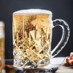 Plain Polished Glasses Beer Mugs, Shape : Round