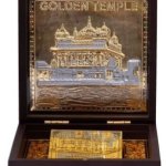 Wooden Gold Plated Golden Temple Prayer Box, Shape : Rectangle
