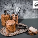 Golden Brown Marble Bathroom Set