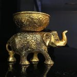 Stainless Steel Polished Golden Elephant Serving Bowl