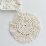 Home Decor Natural Cotton Handmade Macrame Coaster
