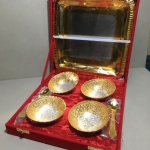 GOLD & SILVER ALUMINIMU Ice Cream Bowls 4, Model Number : OFG002