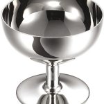 Silver Printed Stainless Steel Ice Cream Cup, For Hotel, Shape : Round