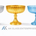 Glass Gold Melon Bowl 8*, 6* for Gift Packing, Wax Etc