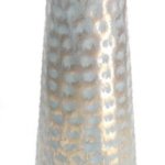 Iron Polished Matte Golden Hammered Flower Vase, Shape : Conical