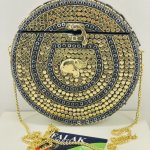 Metal Ladies Fashion Hand Bags, Color : Yellow, Gold Color