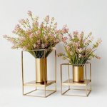 Multicolor Polished Metal Flower Vase, For Decoration