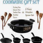 Coated Hard Anodized Aluminum Nonstick Cookware Set, Color : Black