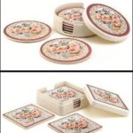 Plastic Round & Square Tea Coaster Set Of 6 Pcs