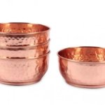 Round Copper Hammered Bowl, Color : Golden