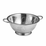 Gsp Polished Round Stainless Steel Colander, Color : Silver