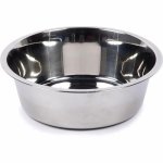 Gsp Plain Round Stainless Steel PET Bowl, Color : Silver