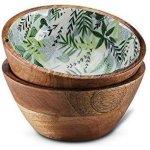 Printed Round Wooden Bowl, Design : Simple Classic Design